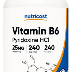 Nutricost Vitamina B6 (piridoxina Hcl) 25mg, 240 Cápsulas -