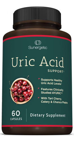 Suplemento Sunergetic Premium Uric Acid Support 60 Cápsulas