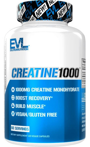Cápsulas De Monohidrato De Creatina Pura Evlution 1000 Mg N