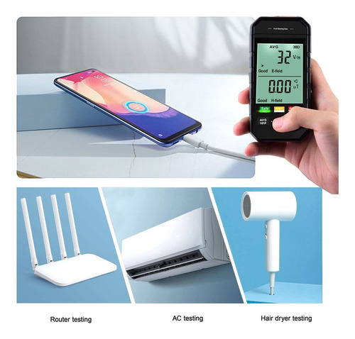 Testador De Radiação Eletromagnética Digital Lcd Emf Detecto - Imagem 4