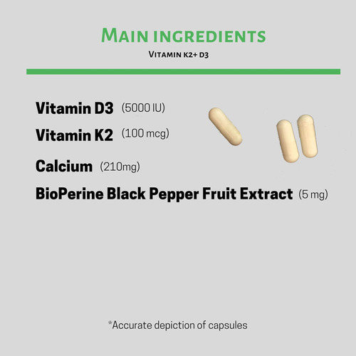 Suplemento De Vitamina K2 D3 De Remédio Puro Com Cálcio E Bi - Imagem 7