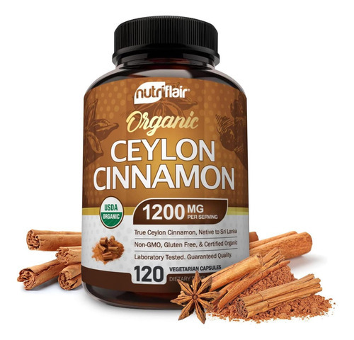 Suplemento Orgânico De Canela Do Ceilão Nutriflair 1200 Mg,