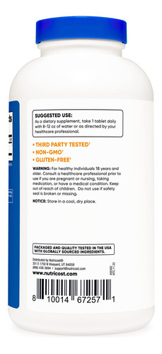 Suplemento Nutricost L-lisina 1000 Mg 240 Comprimidos - Imagem 5
