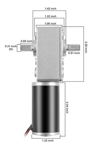Motor Redutor Helicoidal De Eixo Duplo Dc 12v 250rpm - Imagem 2