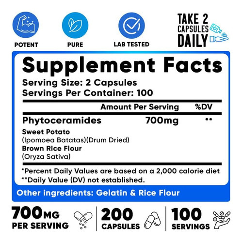 Gostamos De Vitaminas Fitoceramidas 700 Mg - 200 Cápsulas To - Imagem 2