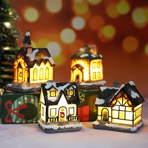 Decoração De Natal Light Miniature House Village 3x - Imagem 3