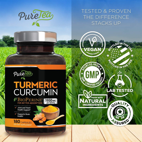 Curcumina De Cúrcuma Com Bioperine 1950 Mg, 95% De Curcuminó - Imagem 4