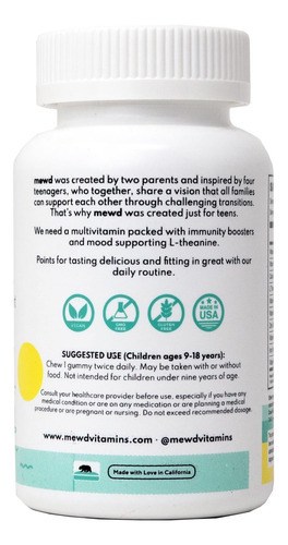 Goma Multivitamínica Diária Para Adultos Mewd Que Inclui L-t - Imagem 8