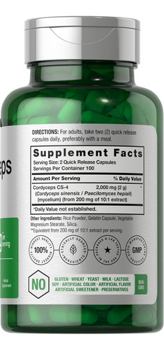 Cápsulas De Cogumelo Cordyceps Horbäach 2000 Mg | Contagem 2 - Imagem 2