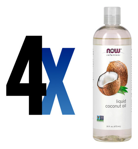 Óleo De Coco Líquido Now Foods Coconut 473ml Importado 4un - Imagem 2