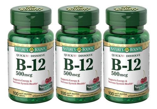 Suplemento Nature"s Bounty B-12 De Dissolução Rápida 500mcg