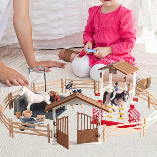Cavalo Cavaleiro Playset Brinquedo Equestre Conjunto Fingir - Imagem 5