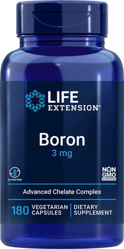Life Extension Boron 3mg 180 Veg Caps - Complexo Triplo De B