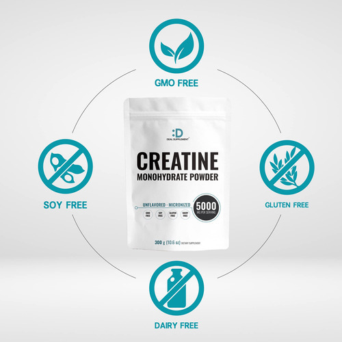 Suplemento De Creatina Monohidratada Em Pó Deal 300 G (60 Po - Imagem 3