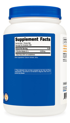Suplemento Nutricost De Malato De L-citrulina Em Pó 1,2 Kg - Imagem 6