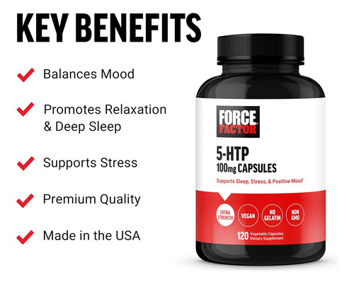 Force Factor 5htp Suplemento Para Auxílio Ao Sono E Suporte - Imagem 2