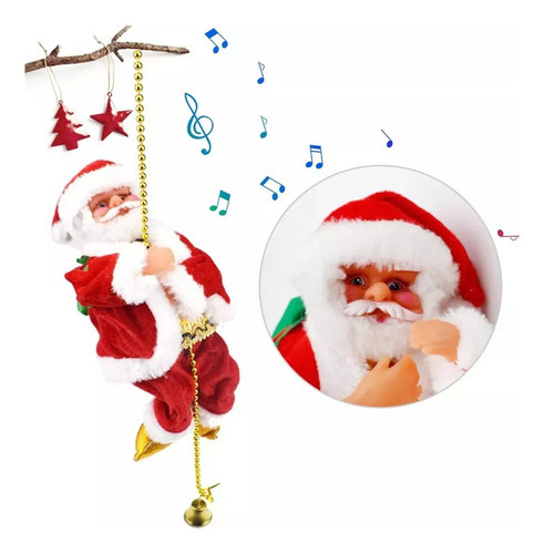 2x Corda De Escalada Musical De Papai Noel Elétrica Engraçad - Imagem 5