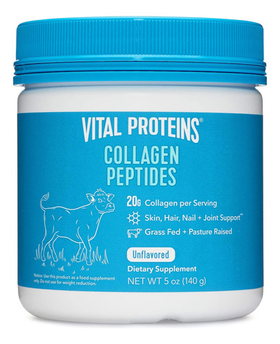 Peptídeos De Colágeno Em Pó De Proteína Vital, 5 Onças, De