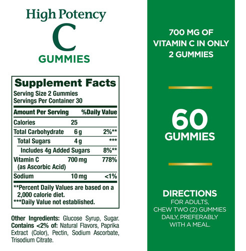 Gomas De Vitamina C Natures Bounty 700 Mg, Gomas De Vitamina - Imagem 2