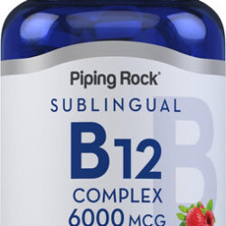 Vitamina B-12 Marca Piping Rock, 6000 Mcg, 120 Pastilhas