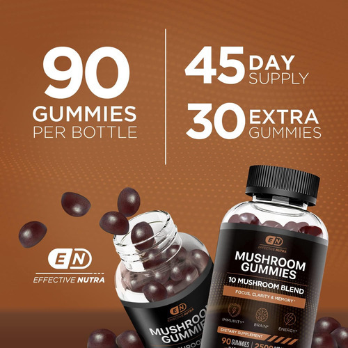 Effective Nutra Mushroom Gummies 10 Blend - Complexo De Cogu - Imagem 3