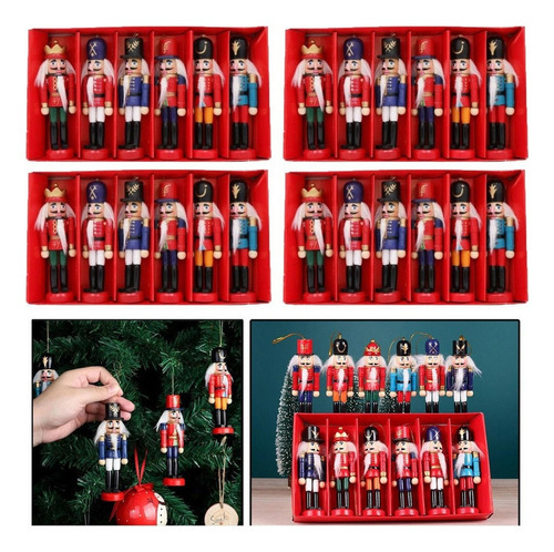 * 24 Marionetas De Soldado Cascanueces Navideñas. Adornos,