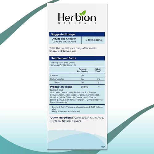 Líquido De Suporte De Memória Herbion Naturals - Para Adulto - Imagem 3