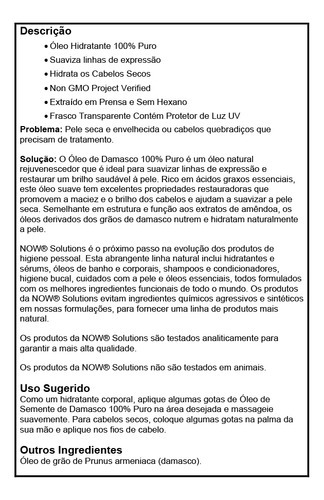 Óleo De Damasco Now Foods 100% Puro 118ml Importado 4un - Imagem 5