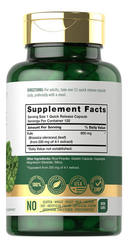 Extrato De Couve Carlyle 800mg | 120 Cápsulas | Não-ogm E Se