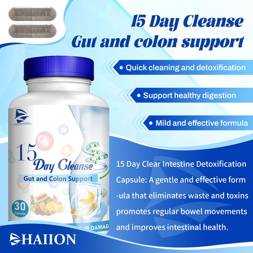 Haiion 15 Dias Cleanse E Suporte Do Cólon - Pastillas De 15 - Imagem 2