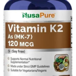 Nusapure Vitamina K2 Mk7 120 Mcg 200 Veggie Caps (não-ogm, V
