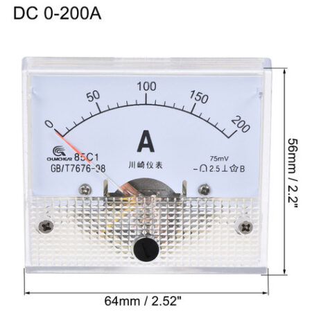 Medidor De Amperímetro Analógico Dc 0-200a Com Derivação De - Imagem 2