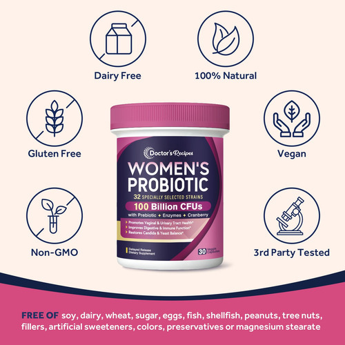 Suplemento Doctor"s Recipes Probióticos Femininos 100g Cfu 3 - Imagem 5
