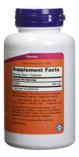 Inositol 500mg 100 Cápsulas (pacote Com 2) - Imagem 3