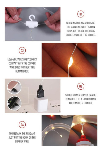 Lâmpada Led Usb Para Decoração De Natal - Imagem 3