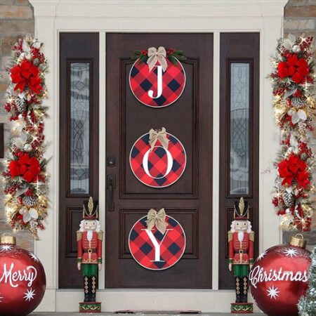 Decoração De Guirlanda De Natal Gigante De 4 Kits Com Luzes - Imagem 3