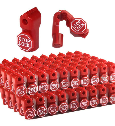 Peg Hook Lock Stop Lock 100 Peças De Plástico Vermelho Stop