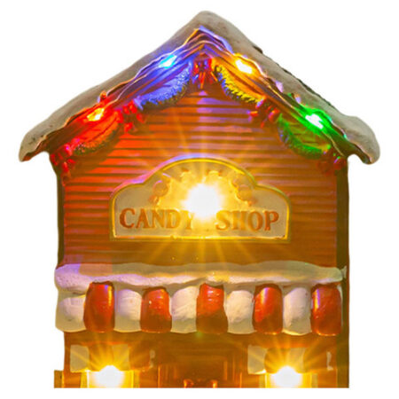 Musical Iluminado Natal Aldeia Casa Estatueta Decoração De - Imagem 33