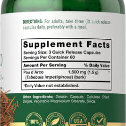 Carlyle Pau Darco Cápsulas | 1500mg | Contagem 180 | Não Ogm