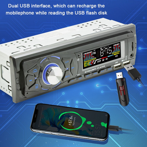 Leitor De Música De Carro Automático Bt Mp3 Player Receptor - Imagem 2