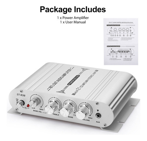 - Amplificador Estéreo De Áudio Automotivo 12v 400w - Imagem 3