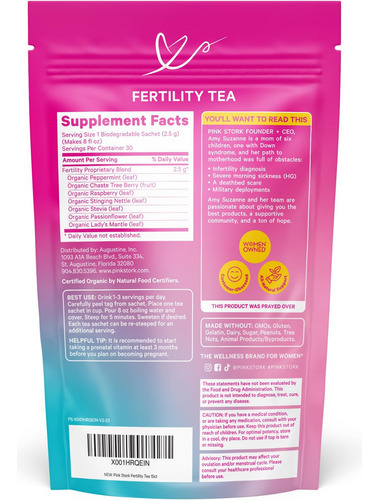 Chá De Fertilidade Orgânica Pink Stork - Suporta Concepção P - Imagem 8