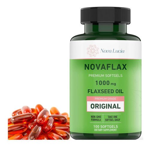 Óleo De Linhaça Orgânico Natural 1.000 Mg, Ômega Essencial 3