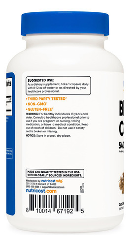 Suplemento Nutricost Black Cohosh 540mg 240 Cápsulas - Imagem 5