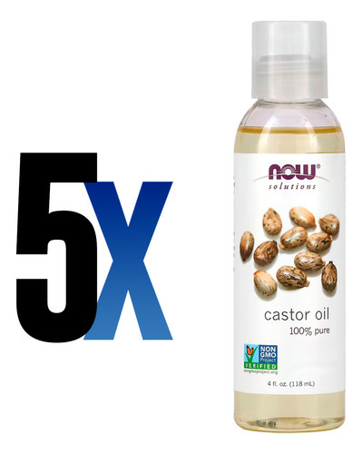 Óleo De Castor 118ml Now Foods Óleo De Rícino Importado 5un - Imagem 2