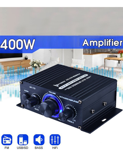 Amplificador De Potência De Áudio Estéreo Ak-170 Mini Hifi 2 - Imagem 4