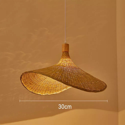 A Luminária De Teto Pendente Chapéu De Vime Lustre De 30 Cm - Imagem 5