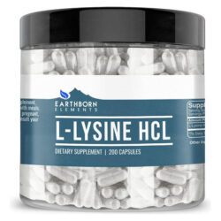 Earthborn Elements L-lisina Hcl 200 Cápsulas, Pura E Não Dil