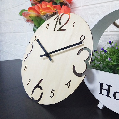 Relógio De Parede European Wood Watch Modern Design Home Dec - Imagem 3