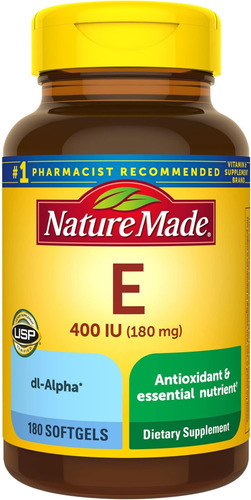 Vitamina E Nature Made 400 Ui 180 Cápsulas